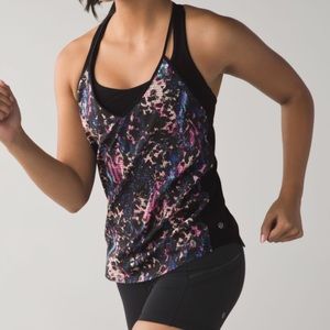 Lululemon Breezy Singlet Floral Sport Black